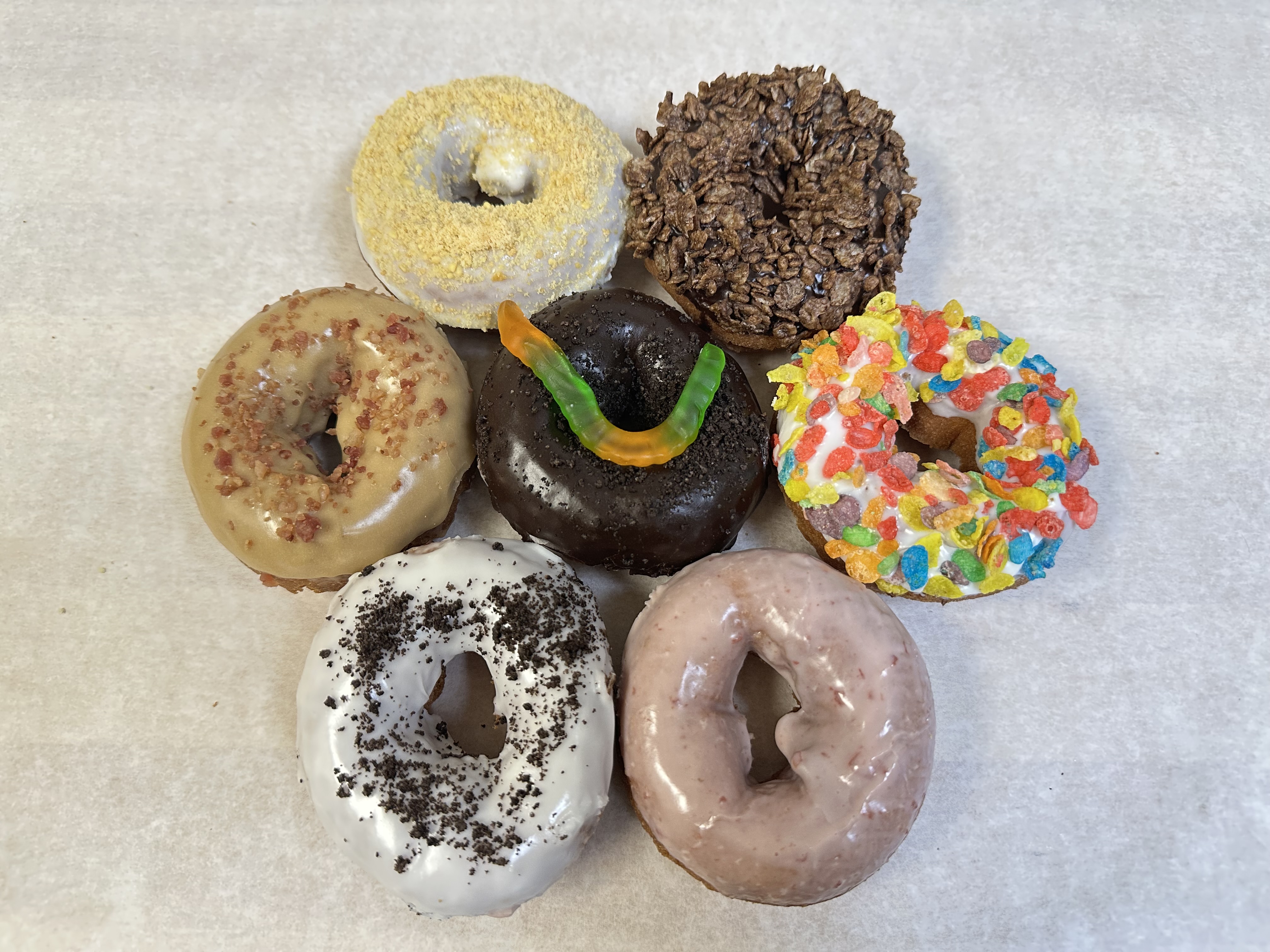 Specialty cake donuts with unique flavors